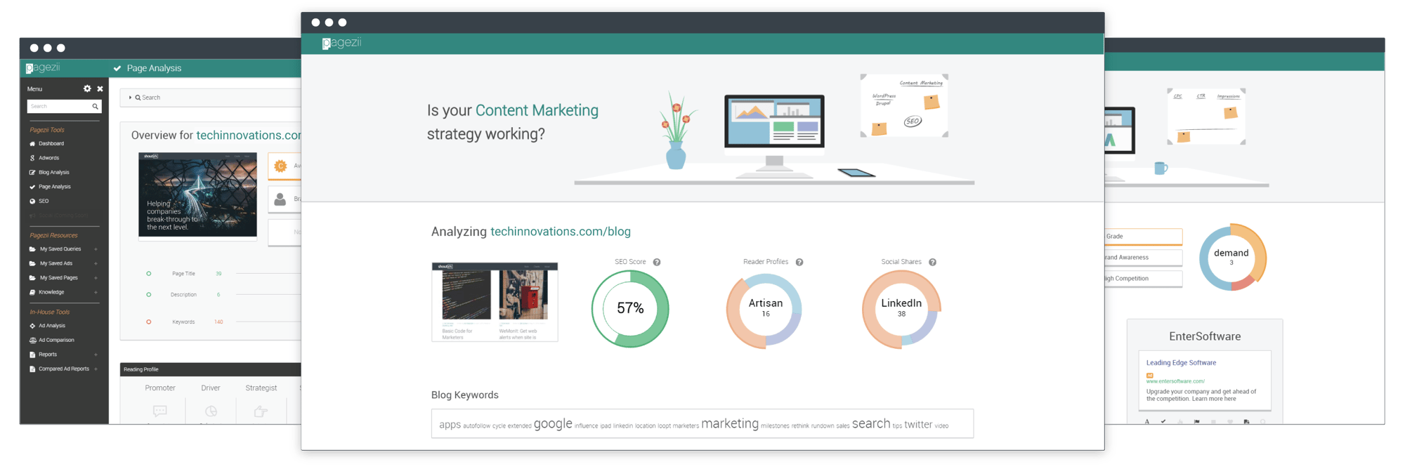 Screenshots tour of SaaS MVP where product market fit and GTM was performed for SaaS launch, user signups and lead magnets