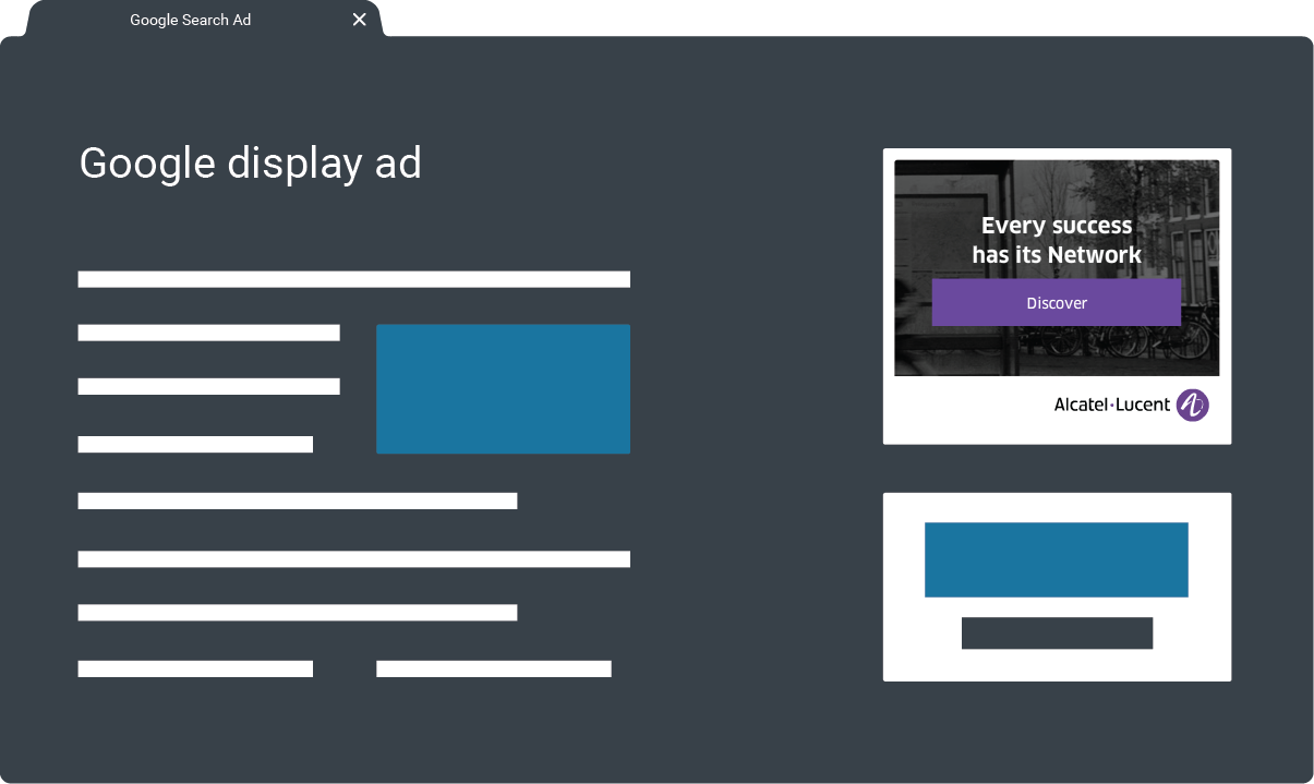 Google Display Ads used in Remarketing for Global brand awareness campaign for Telecom software/hardware provider Google Display Ads used in Remarketing for Global brand awareness campaign for Telecom software/hardware provider