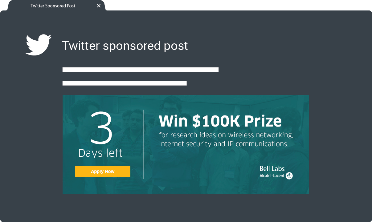 X/Twitter sponsored post for Academic Research Prize promotions through Social and Digital Ads X/Twitter sponsored post for Academic Research Prize promotions through Social and Digital Ads